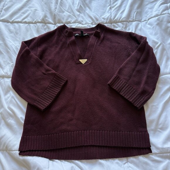 White House Black Market Sweaters - White House Black Market Pullover Burgundy Wool Blend Sweater Womens Size Small